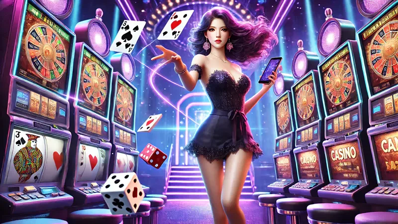 หน้าจอเกมสล็อตสีสันสดใสในโซนเกมของ 69th
